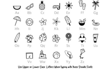 Summer Doodle by digitalplannerland — Dingbats Font — thumbnail 2