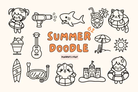 Summer Doodle by Babymimiart — Dingbats Font