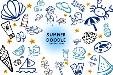 Summer Doodle by Bee piyanuch — Dingbats Font — thumbnail 1
