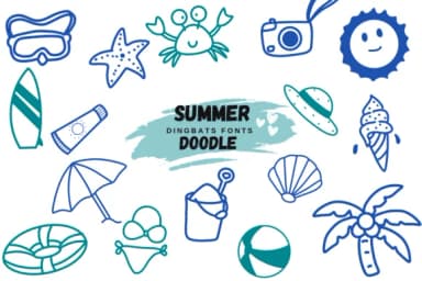 Summer Doodle by Suphitchaya — Dingbats Font — thumbnail 1