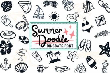Summer Doodle by PraewDesigns — Dingbats Font — thumbnail 1