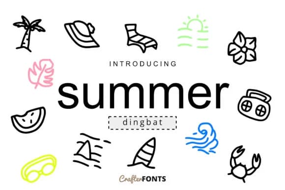 Summer Doodle by CrafterFonts — Dingbats Font — preview 1