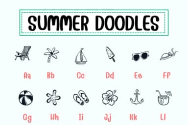 Summer Doodles by PraewDesigns — Dingbats Font — thumbnail 2