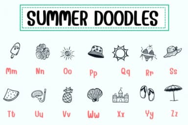 Summer Doodles by PraewDesigns — Dingbats Font — thumbnail 3