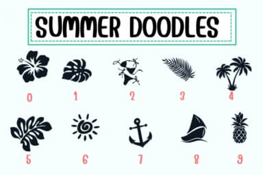 Summer Doodles by PraewDesigns — Dingbats Font — thumbnail 4