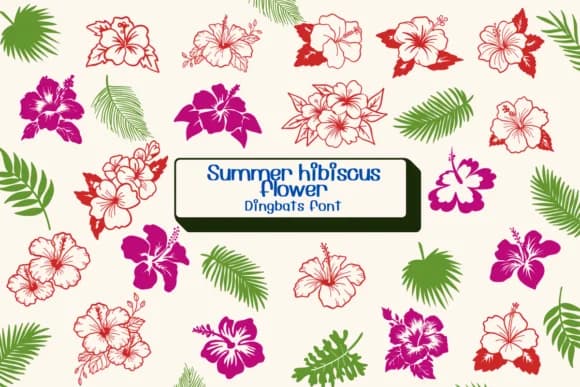 Summer Hibiscus Flower by Ketsarin — Dingbats Font