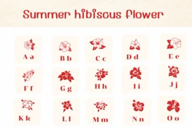 Summer Hibiscus Flower by Ketsarin — Dingbats Font — thumbnail 2