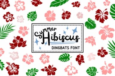 Summer Hibiscus by PraewDesigns — Dingbats Font — thumbnail 1