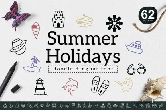 Summer Holidays by YandiDesigns — Dingbats Font