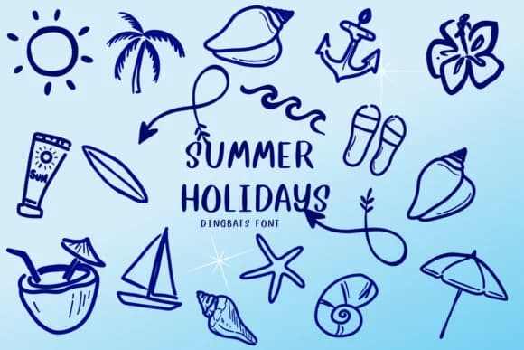 Summer Holidays by CHANOK — Dingbats Font