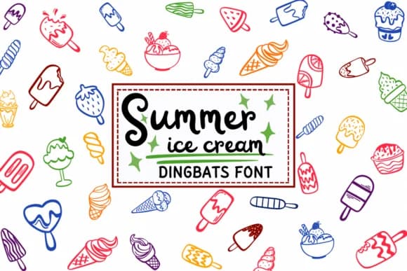 Summer Ice Cream by PraewDesigns — Dingbats Font