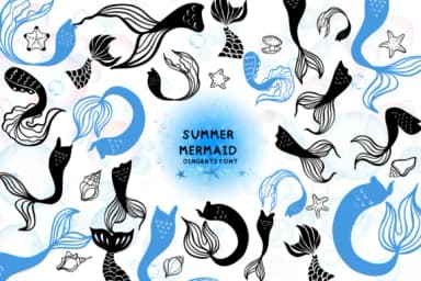 Summer Mermaid by Bee piyanuch — Dingbats Font — thumbnail 1