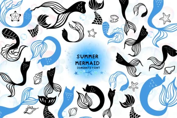 Summer Mermaid by Bee piyanuch — Dingbats Font
