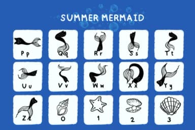 Summer Mermaid by Bee piyanuch — Dingbats Font — thumbnail 3
