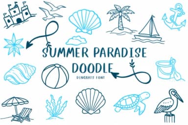 Summer Paradise Doodle by CHANOK — Dingbats Font — thumbnail 1