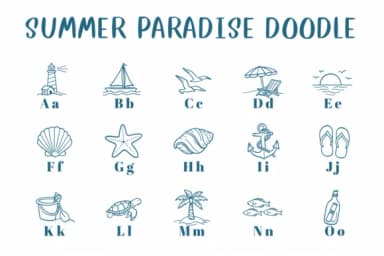 Summer Paradise Doodle by CHANOK — Dingbats Font — thumbnail 2