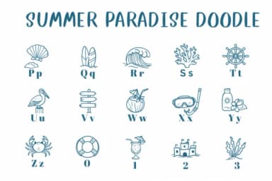 Summer Paradise Doodle by CHANOK — Dingbats Font — thumbnail 3