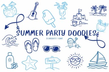 Summer Party Doodles by CHANOK — Dingbats Font — thumbnail 1