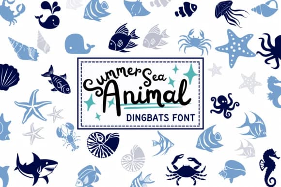 Summer Sea Animal by PraewDesigns — Dingbats Font