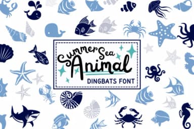 Summer Sea Animal by PraewDesigns — Dingbats Font — thumbnail 1