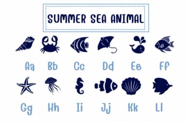 Summer Sea Animal by PraewDesigns — Dingbats Font — thumbnail 2
