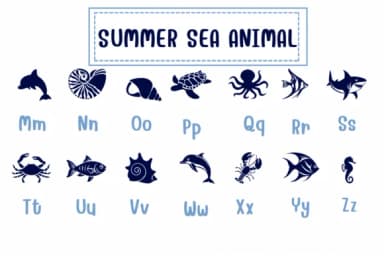Summer Sea Animal by PraewDesigns — Dingbats Font — thumbnail 3