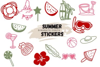Summer Stickers by Suphitchaya — Dingbats Font — thumbnail 1