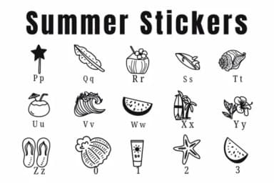 Summer Stickers by Suphitchaya — Dingbats Font — thumbnail 3