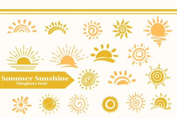 Summer Sunshine by Apiwat Type — Dingbats Font