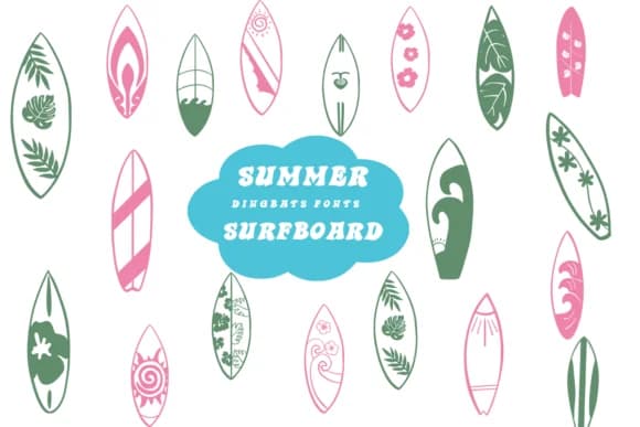 Summer Surfboard by Suphitchaya — Dingbats Font