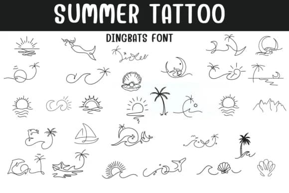 Summer Tattoo by Sontaya — Dingbats Font