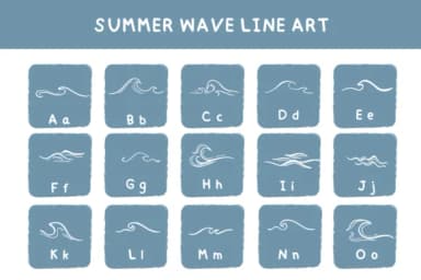 Summer Wave Line Art by Bee Piyanuch — Dingbats Font — thumbnail 2
