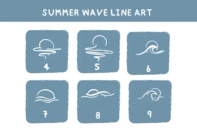Summer Wave Line Art by Bee Piyanuch — Dingbats Font — thumbnail 4