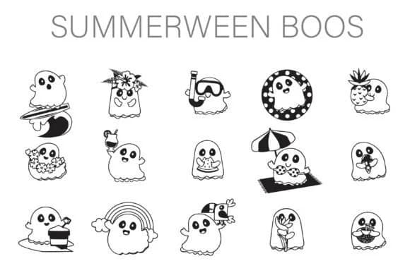 Summerween Boos Dingbats by Illustration Ink — Dingbats Font