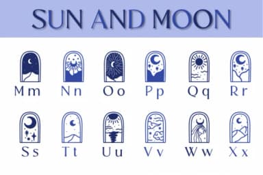 Sun and Moon by Chonada — Dingbats Font — thumbnail 3
