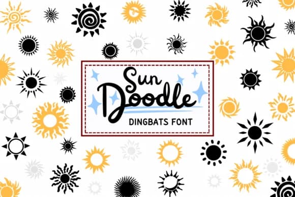 Sun Doodle by PraewDesigns — Dingbats Font