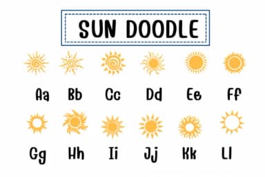 Sun Doodle by PraewDesigns — Dingbats Font — thumbnail 2