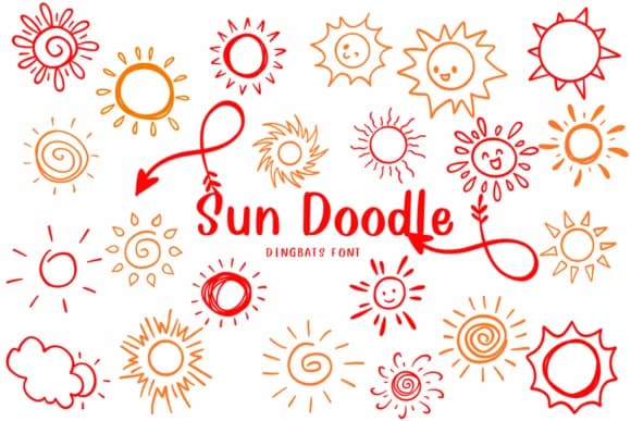 Sun Doodle by CHANOK — Dingbats Font