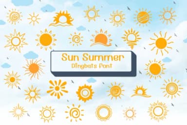 Sun Summer by Ketsarin — Dingbats Font — thumbnail 1
