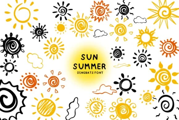 Sun Summer by Bee piyanuch — Dingbats Font