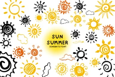 Sun Summer by Bee piyanuch — Dingbats Font — thumbnail 1