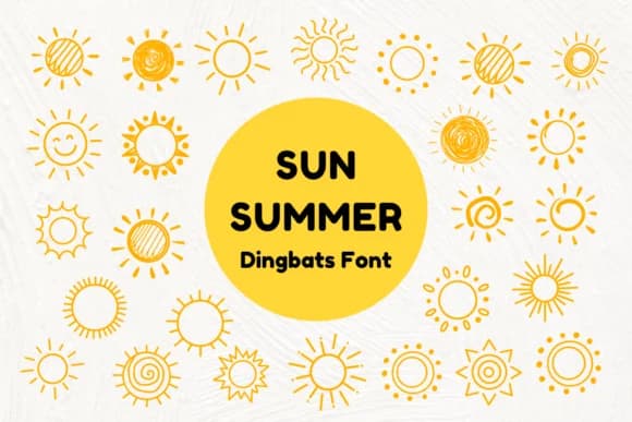 Sun Summer by Nun Sukhwan — Dingbats Font