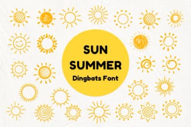 Sun Summer by Nun Sukhwan — Dingbats Font — thumbnail 1
