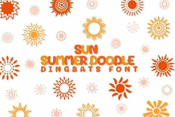 Sun Summer Doodle by Chonada — Dingbats Font