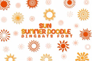 Sun Summer Doodle by Chonada — Dingbats Font — thumbnail 1
