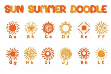 Sun Summer Doodle by Chonada — Dingbats Font — thumbnail 2