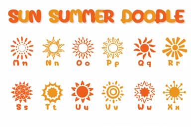 Sun Summer Doodle by Chonada — Dingbats Font — thumbnail 3