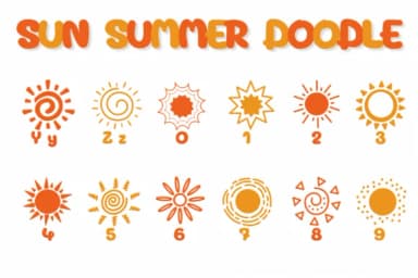 Sun Summer Doodle by Chonada — Dingbats Font — thumbnail 4