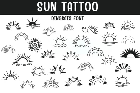 Sun Tattoo by Sontaya — Dingbats Font