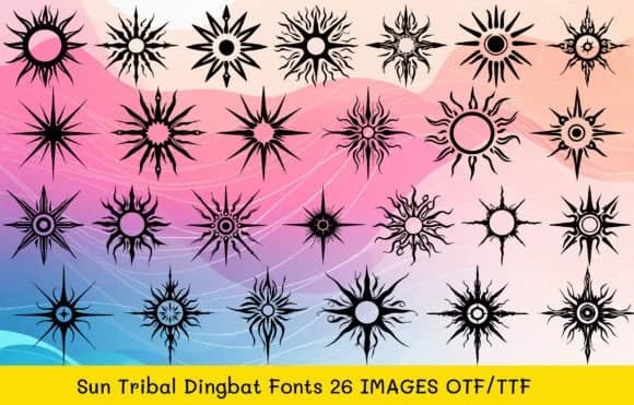 Sun Tribal by MOMAT THIRTYONE — Dingbats Font